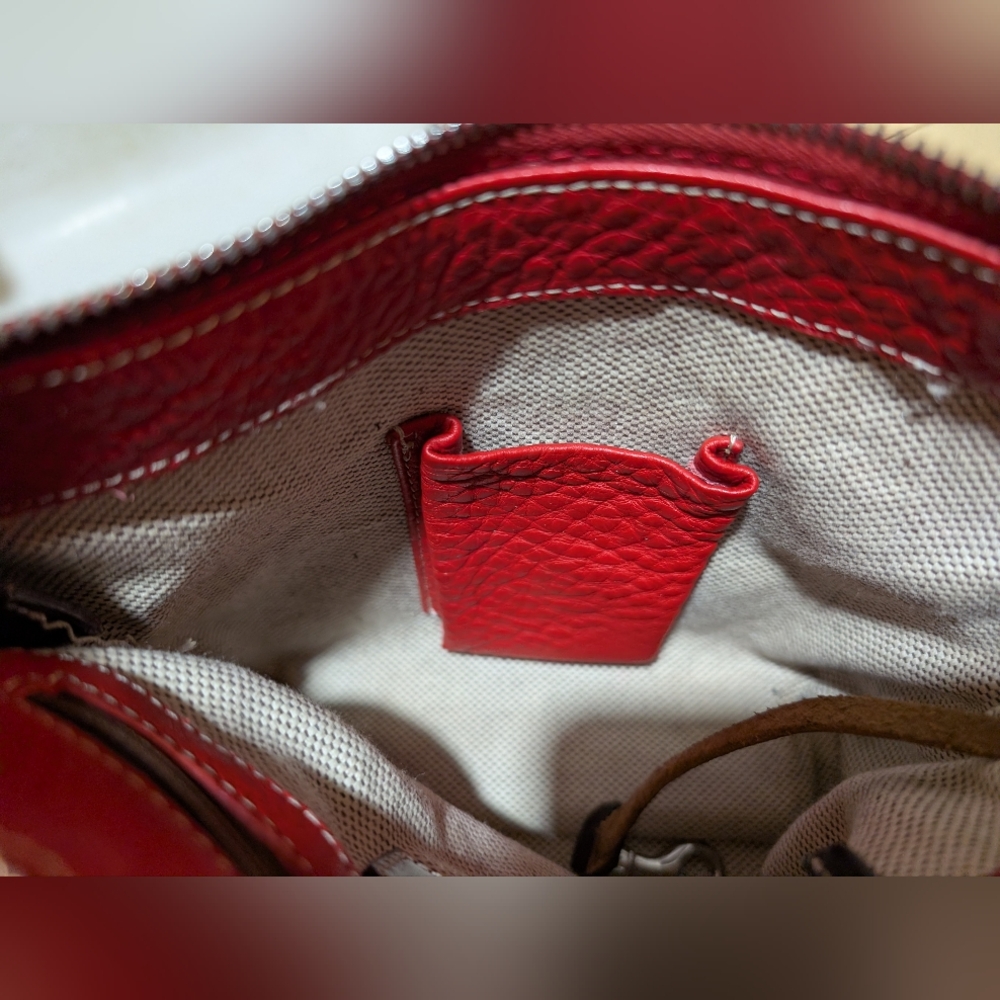 Dooney & Bourke Red Leather Shoulder Crossbody Bag In Good Preowned Condition! - Picture 8 of 12